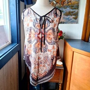 Emery Rose Handkerchief Sleeveless Shirt, Size 1XL, New Without Tags